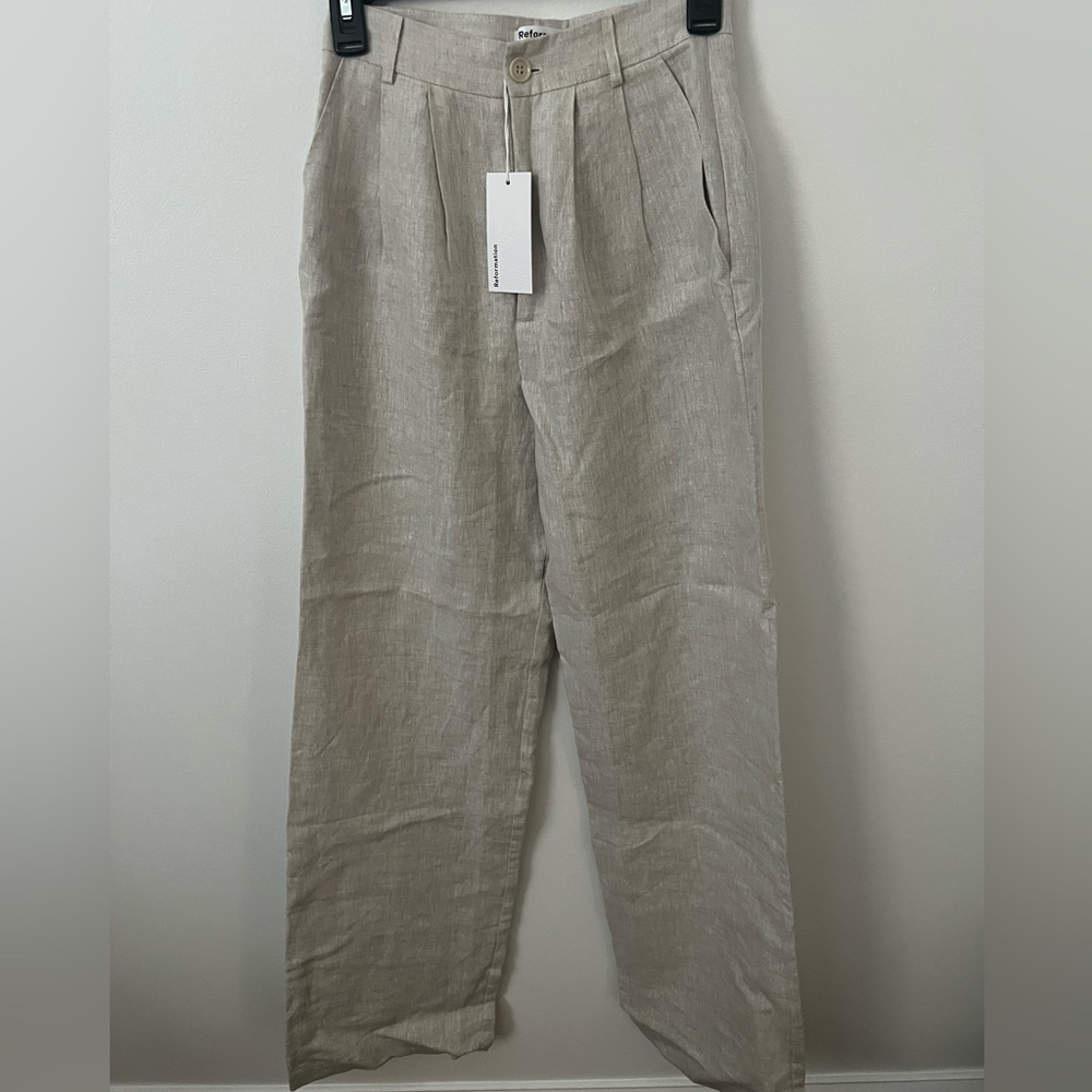 Reformation 100% linen vesta pants